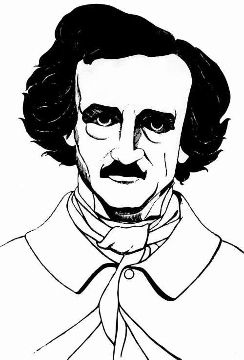 Amerikietis, Autorius, Piešimas, Edgar Allan Poe, Romanistas, Portretas, Nemokama Vektorinė Grafika