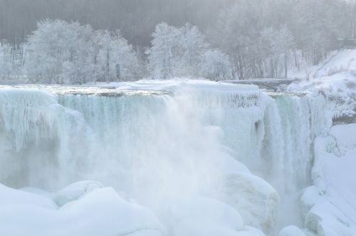 American Falls, Niagaros Krioklys, Žiema, Ledas, Sniegas, Sušaldyta, Gamta
