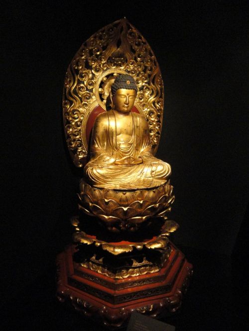 Amida, Buda, Japonija, Muziejus, Eksponatas, Istorinis, Statula, Skulptūra, Meno Kūriniai