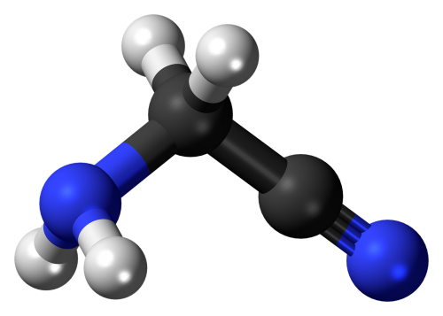 Aminoacetonitrilas, Nitrilo, Aminas, Molekulė, Modelis, Junginys, Chemija