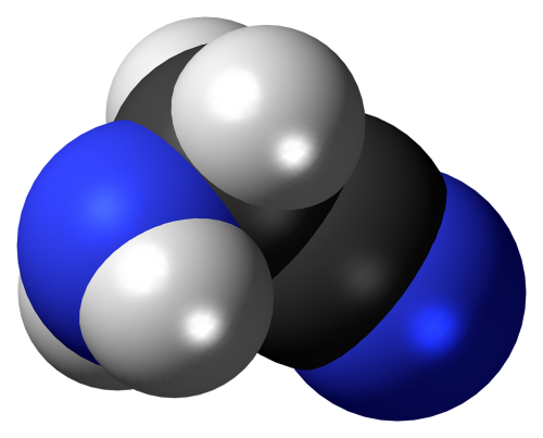 Aminoacetonitrilas, Nitrilo, Aminas, Molekulė, Modelis, Junginys, Chemija