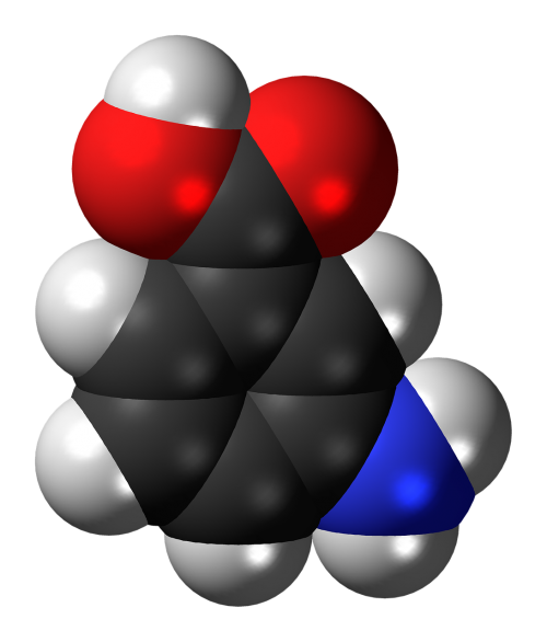 Aminobenzenkarboksirūgštis,  Molekulė,  Chemija,  Atomai,  Modelis,  Bondings,  Tyrimai,  Junginys,  Aromatiniai