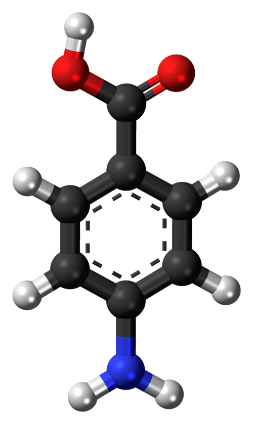 Aminobenzenkarboksirūgštis,  Molekulė,  Chemija,  Atomai,  Modelis,  Bondings,  Tyrimai,  Junginys,  Aromatiniai