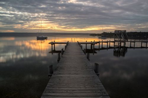 Ammersee, Saulėlydis, Bavarija, Romantiškas, Vakaras