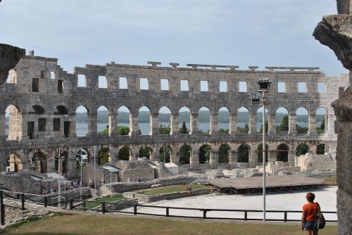 Amfiteatras, Pula, Kroatija, Arena, Romėnų, Gladiatoriai