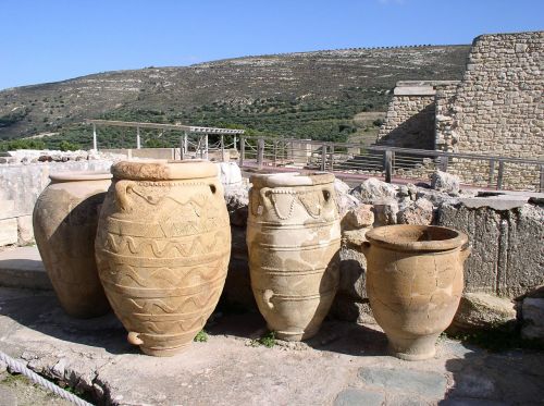Amphora, Knosos, Crete, Graikija, Šventė, Senovė, Šventykla, Kraujagyslių, Garsas, Dangus, Mėlynas