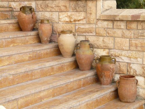 Amphora, Vazos, Keramika, Laiptai, Palaipsniui, Viduržemio Jūros, Laiptinė, Senovinis