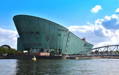 Amsterdamas, Nemo, Muziejus, Architektūra, Pateikti, Nyderlandai, Holland, Šiuolaikiška, Pastatas, Menas, Technologija