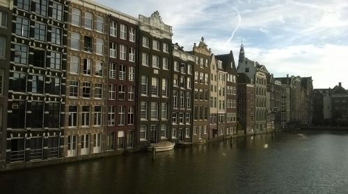 Amsterdamas, Holland, Nyderlandai, Pastatas, Turizmas, Kanalas, Vanduo, Valtis