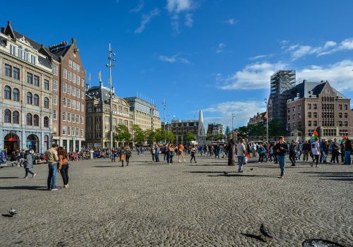 Amsterdamas, Kvadratas, Nyderlandai, Holland, Europa, Olandų, Miesto Panorama