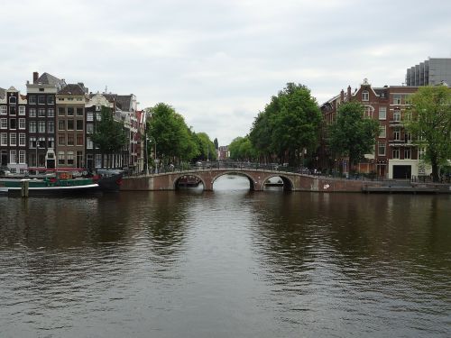Amsterdamas, Nyderlandai, Holland, Tiltas, Vanduo, Upė
