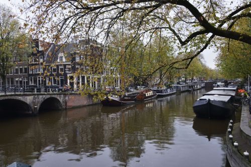 Amsterdamas, Kanalas, Baržos, Holland