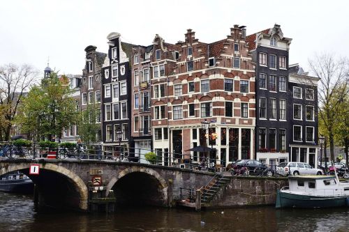 Amsterdamas, Holland, Architektūra, Pastatai, Pastato Fasadas, Keista