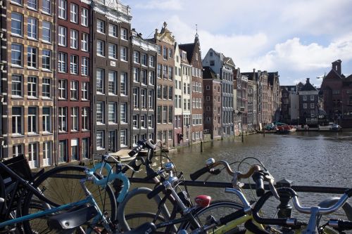 Amsterdamas, Dviračiai, Kanalas, Nyderlandai, Europa, Dviratis, Gabenimas, Kelionės Tikslas, Vanduo, Turizmas, Architektūra, Olandų