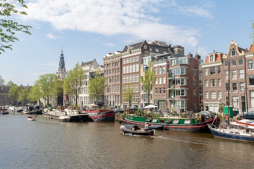 Amsterdamas,  Kanalas,  Architektūra,  Amstel,  Nyderlandai,  Olandija,  Vandenys,  Miestas,  Upė,  Valtis,  Kelionė,  Turizmas