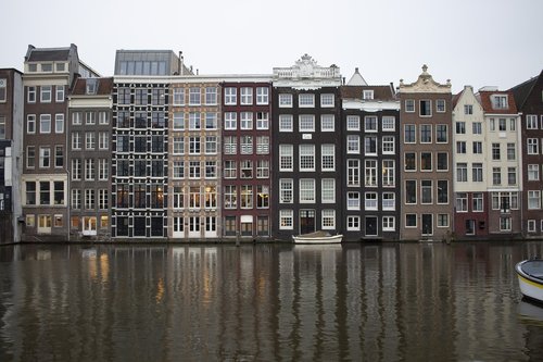 Amsterdamas,  Kanalai,  Namai,  Nyderlandai,  Olandija,  Kanalas,  Vandens,  Statybos Menas