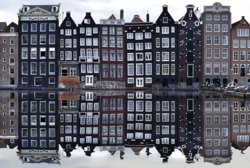 Amsterdamas, Europa, Vaikščioti, Atostogos, Kanalai, Šventė, Nyderlandai, Vandens Atspindys, Mirrow Reflection, Namai, Miestas, Atspindys, Architektūra