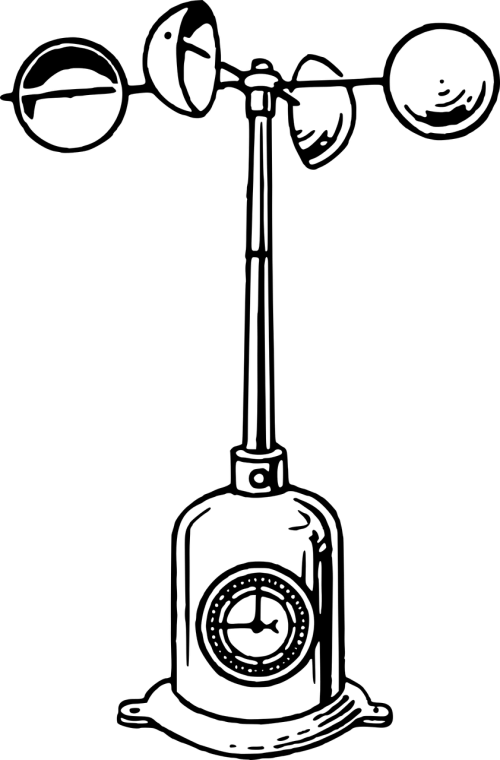 Anemometras, Instrumentas, Meteorologinė, Meteorologija, Oras, Vėjas, Nemokama Vektorinė Grafika