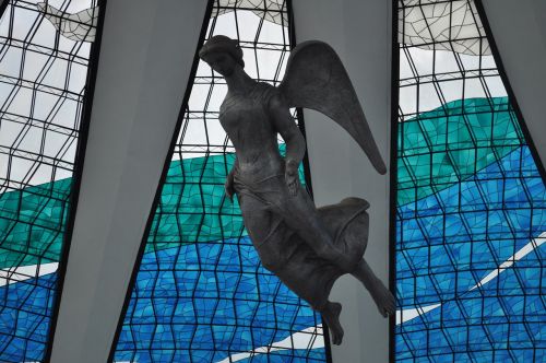 Angelas, Skulptūra, Vitražas, Brazilijos Katedra, Didmiesčių Katedra, Alfredo Ceschiatti, Brasilia