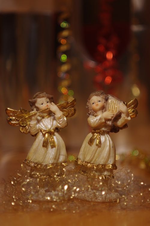 Angelas, Du Angelai, Kalėdos, Apdaila, Kalėdų Laikas, Figūra, Kalėdiniai Dekoracijos, Kartu