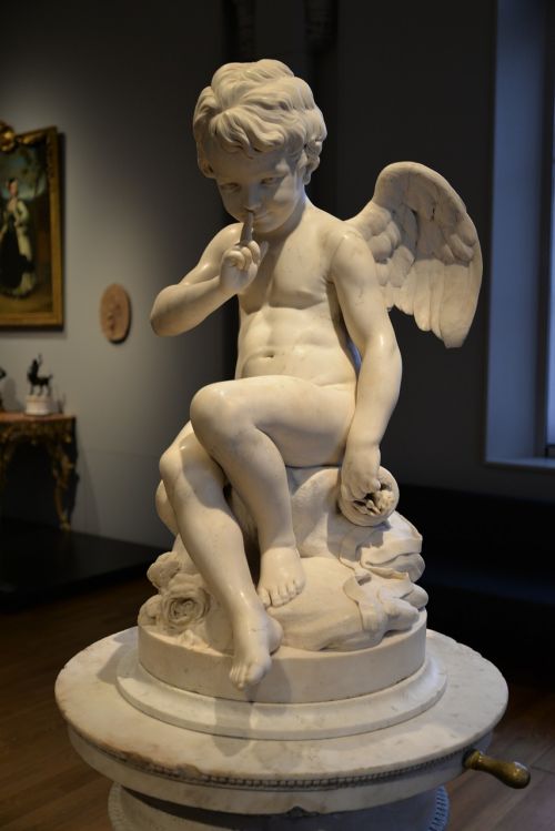 Angelas, Skulptūra, Tyla, Marmuras, Muziejus, Rijksmuseum, Sėdi Kupidonas, Étienne Maurice Falconet, 1757