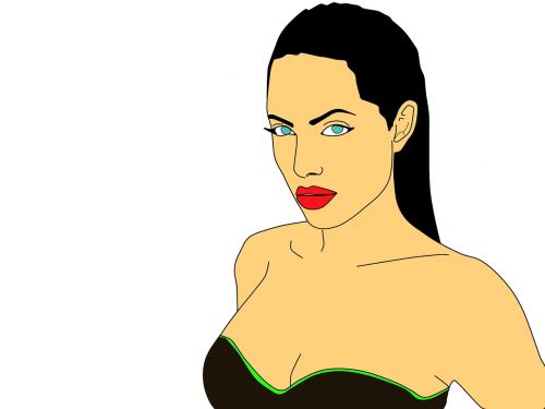 Angelina Jolie, Iliustracija, Moteris