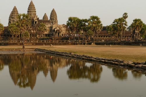Angkor, Angkor Wat, Kambodža, Šventykla, Asija, Šventyklos Kompleksas, Istoriškai, Architektūra, Unesco, Pasaulinis Paveldas, Unesco Pasaulio Paveldas, Siem Grižti, Tvenkinys, Ežeras, Veidrodis, Saulėlydis