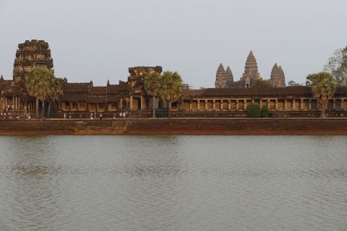 Angkor, Angkor Wat, Kambodža, Šventykla, Asija, Šventyklos Kompleksas, Istoriškai, Architektūra, Unesco, Pasaulinis Paveldas, Unesco Pasaulio Paveldas, Siem Grižti, Saulėlydis, Tvenkinys, Vakarinis Dangus, Nuotaika