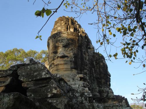 Angkor, Angkor Wat, Kambodža, Senas, Šventykla, Sugadinti, Religija, Ramus, Pasaulinis Paveldas, Pasibaigė, Džiunglės, Veidas, Veidai, Skulptūra, Išmintis, Ramus, Ramybė, Taikus, Zen