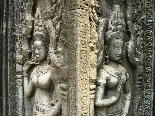 Angkor, Wat, Kambodža, Šventykla, Skaičiai, Statulos, Į Pietryčius, Asija, Taip