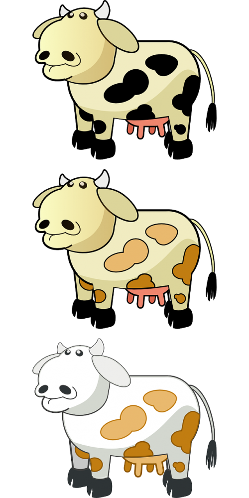 Gyvūnas, Animacinis Filmas, Karvė, Bulius, Ūkis, Pieno, Pienas, Žinduolis, Galvijai, Nemokama Vektorinė Grafika