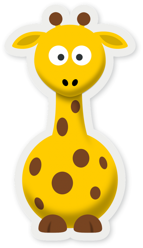 Gyvūnas, Žirafa, Safari, Geltona, Nemokama Vektorinė Grafika