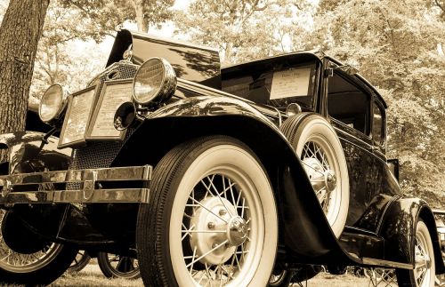 Senovinis Automobilis, Klasikinis Automobilis, Vintage, Automobilis, 1931, Ford, Modelis A, Oldtimer, Sepija