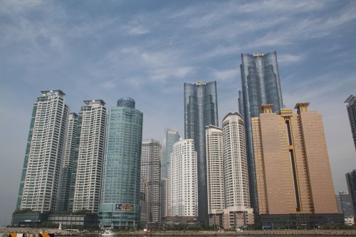 Haeundae Paplūdimys,  Apartamentai,  Miestas,  Aukštybiniai Pastatai,  Pastatas,  Gyvenamasis Kompleksas,  Busan,  Korėjos Respublika,  Korėja,  Architektūra
