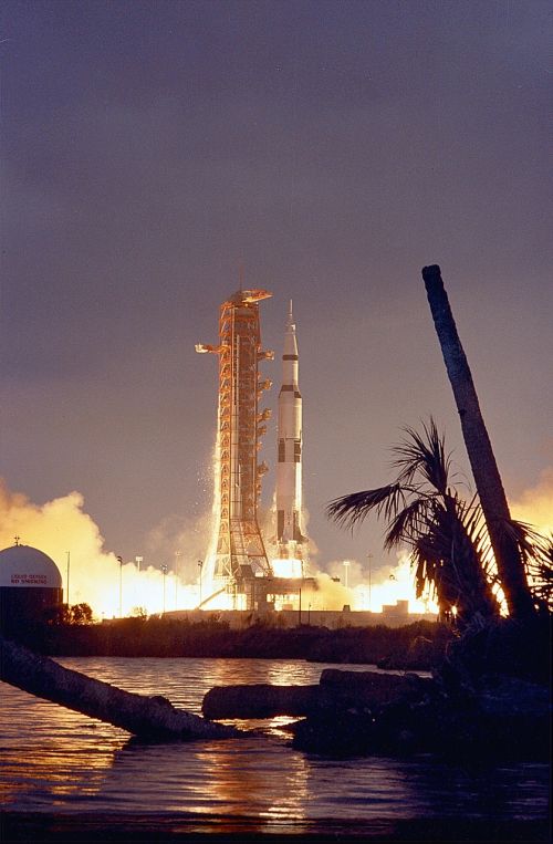 Apollo 14 Paleidimas, Naktis, Valdoma Misija, Mėnulis, Pakilimas, Astronautas, Tyrinėjimas, Skrydis, Raketa, Erdvė, Erdvėlaivis