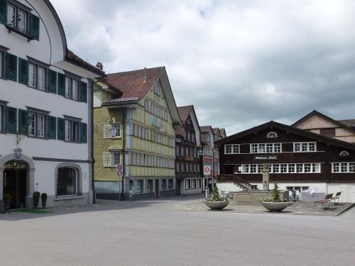 Appenzell, Šveicarija, Vidausrhoden, Namai, Architektūra