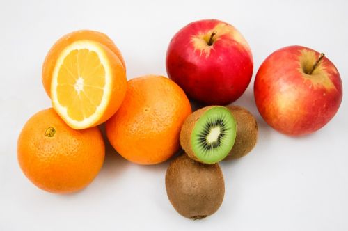 Obuoliai, Kivi, Apelsinai, Vaisiai, Vitaminai, Sveika Mityba, Pusė, Oranžinė, Šviežias, Turtingumas, Pietų Vaisiai