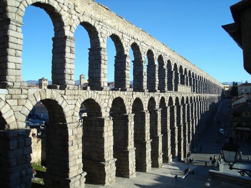Akvedukas, Segovia, Romėnų, Ispanija, Architektūra, Arka, Akmuo, Paveldas, Senovės, Tiltas, Unesco, Istorinis, Paminklas