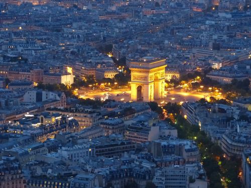 Triumfo Arka, Paris, France, Kosmopolitinis Miestas, Lankytinos Vietos, Architektūra, Senamiestis, Apšviestas, Romantiškas, Naktis
