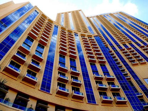 Architektūra, Dangoraižis, Fasadas, Miestas, Pastatas, Panorama, Stiklo Fasadai, Mėlynas, Priekinis Langas, Stiklo Priekis, Dubai