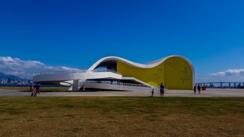 Architektūra, Oscar Niemeyer, Rio De Janeiro Niterói, Brazilija Teatras, Royalty Free