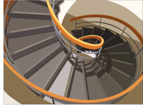 Architektūra, Plytelės, Spiralė, Laiptinė, Laiptai, Nemokama Vektorinė Grafika