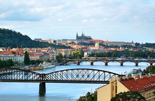 Architektūra, Miestas, Tiltas, Prague, Panorama