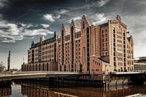 Architektūra, Miestas, Pastatas, Kelionė, Dangus, Hamburgas, Speicherstadt