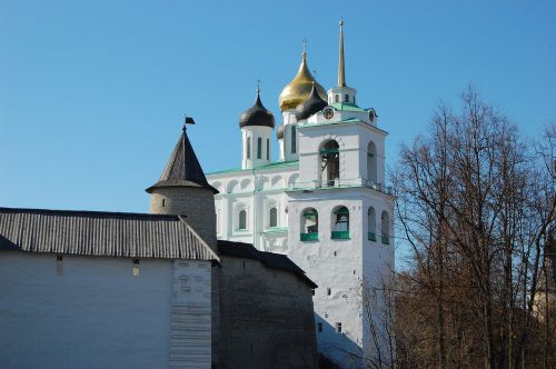 Architektūra, Bažnyčia, Dangus, Kelionė, Pastatas, Miestas, Diena, Pskovas, Rusija