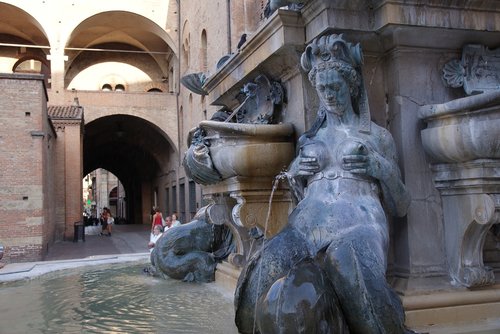 Bolonija,  Italija,  Italija,  Fontanas,  Neptūno Fontano,  Piazza Maggiore,  Architektūra,  Kelionė