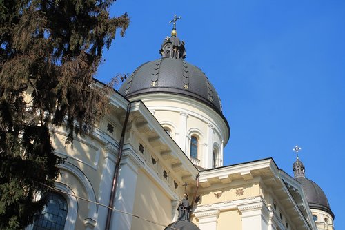 Architektūra,  Religija,  Bažnyčia,  Dangus,  Kelionė,  Ukraina,  Lvovo,  Pavasaris