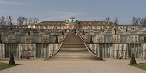 Architektūra,  Sodas,  Terasa,  Schloss,  Rūmai,  Potsdamas,  Sanssouci,  Geometrija,  Simetrija