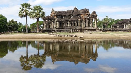 Architektūra,  Kelionė,  Atspindys,  Kultūra,  Šventykla,  Angkor Wat,  Siemreabas