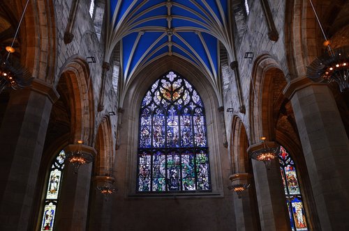 Architektūra,  Bažnyčia,  Škotija,  Edinburgas,  Arkos,  Stiklo Langas